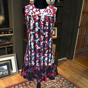 Peter Pilotto Floral Sleeveless Dress - Red, Blue, White.  441